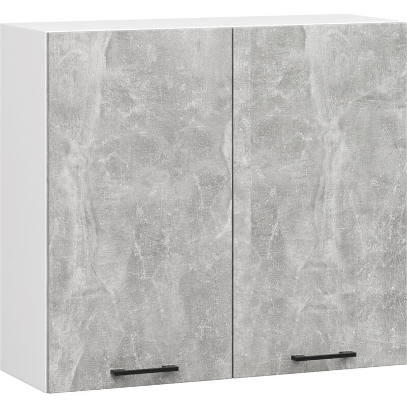 foto del prodotto mobile da cucina pensile sistema akord oliwia 80 cm h720 bianco inserto frontale cemento grigio cemento 2 ante 80x30x72 cm