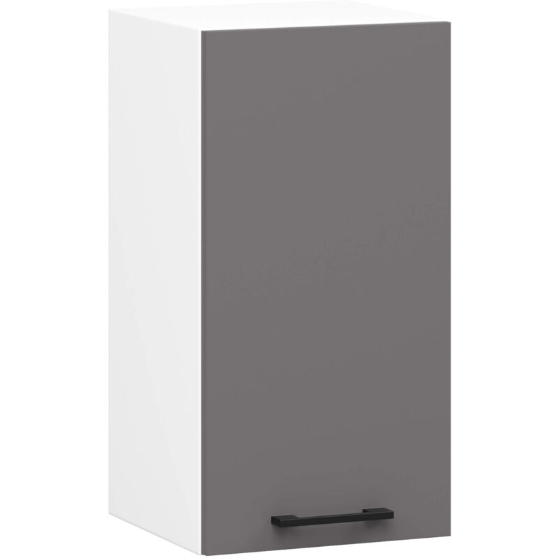 foto del prodotto mobile da cucina pensile sistema akord oliwia bianco 30 cm 1 anta inserto frontale grigio grafite 30x30x72 cm