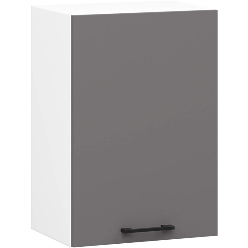 foto del prodotto mobile da cucina pensile sistema akord oliwia bianco 40 cm 1 anta inserto frontale grigio grafite 40x30x58 cm