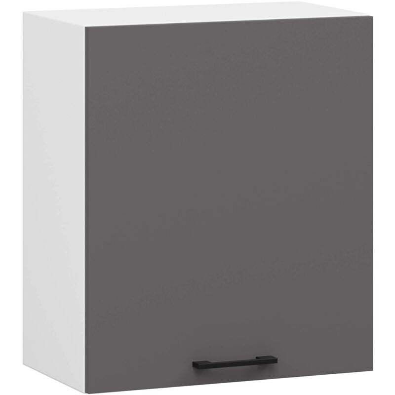 foto del prodotto mobile da cucina pensile sistema akord oliwia bianco 50 cm 1 anta inserto frontale grigio grafite 50x30x58 cm