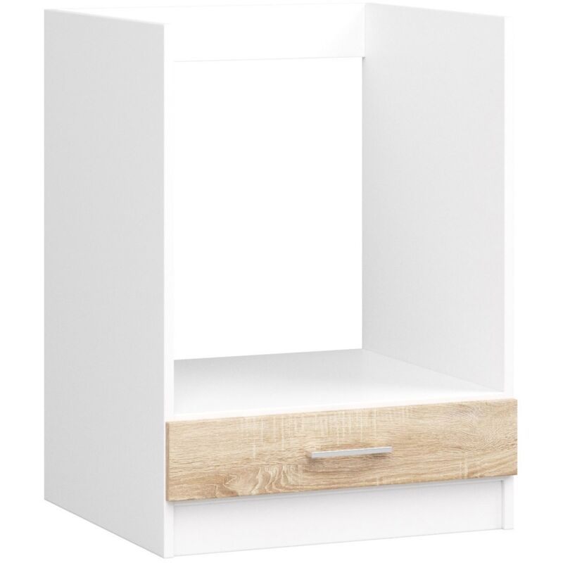 foto del prodotto mobile da cucina per incasso del forno akord s60 sistema lima bianco 60 cm 1 anta inserto frontale sonoma quercia 60x55x82 cm