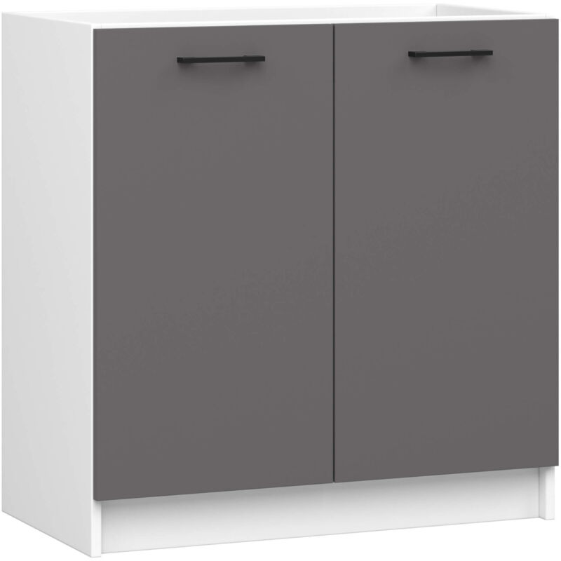 foto del prodotto mobile da cucina per incasso del forno akord s80 sistema oliwia bianco 80 cm 2 ante inserto frontale grigio grafite 80x46x82 cm