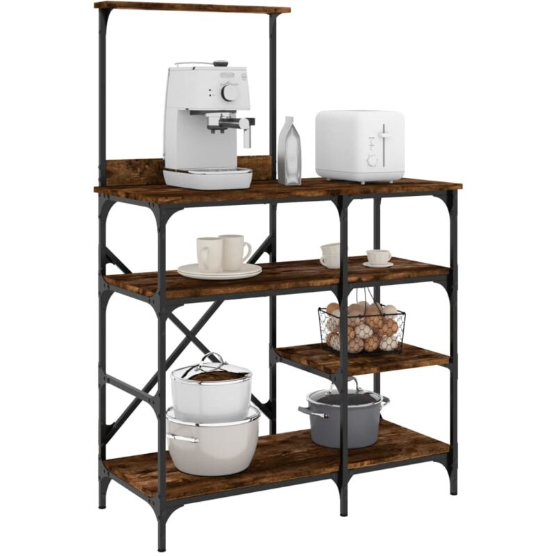 foto del prodotto mobile da cucina rovere fumo 90x40x132 cm multistrato e metallo vidaxl