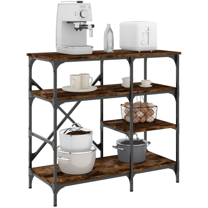 foto del prodotto mobile da cucina rovere fumo 90x40x84 cm multistrato e metallo vidaxl