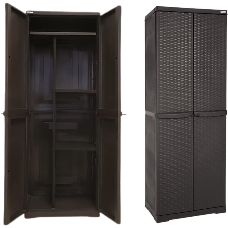 foto del prodotto mobile da esterno resina effetto rattan marrone weng portascope altezza 180cm