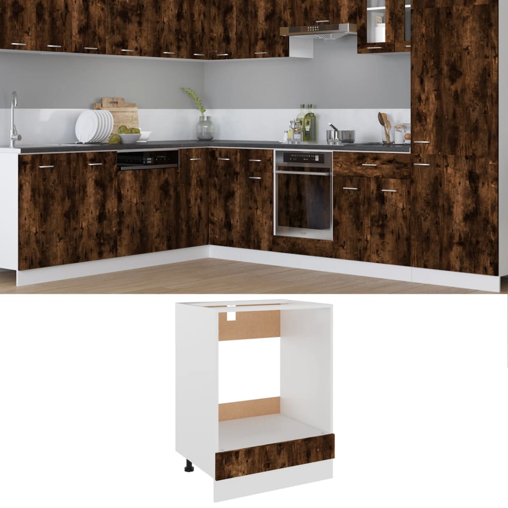 foto del prodotto mobile da forno rovere fumo 60x46x81,5 cm in legno multistrato cod mxl 77686