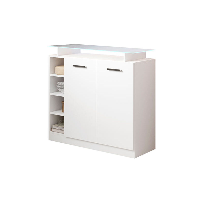 foto del prodotto mobile da ingresso con luci led 2 porte console 97x87x35cm modello paola bianco