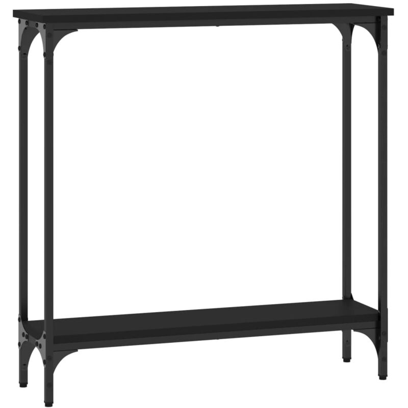 foto del prodotto mobile da ingresso consolle dal design elegante 75 x 22,5 x 75 cm derivati del legno e metallo nero dec032147