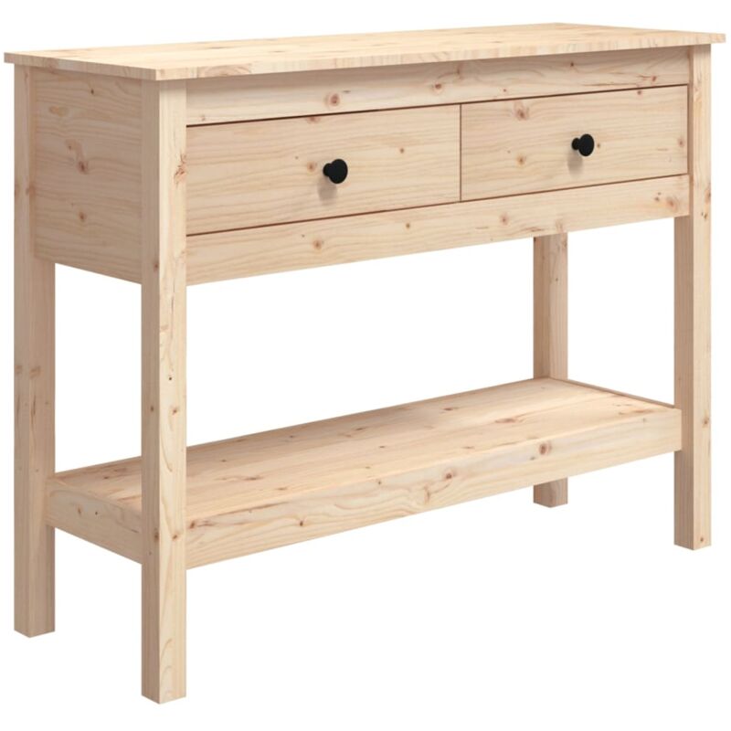 foto del prodotto mobile da ingresso consolle dal design elegante con cassetti 100 x 35 x 75 cm in legno di pino massiccio dec031494
