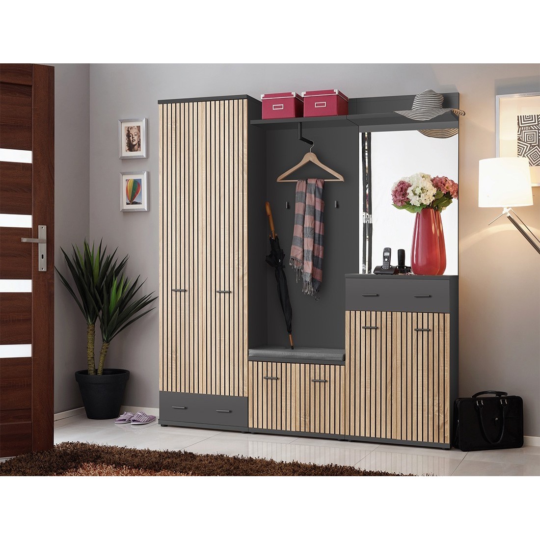 foto del prodotto mobile da ingresso polo – armadio, mobile per scarpe, cassettiera, specchio, guardaroba