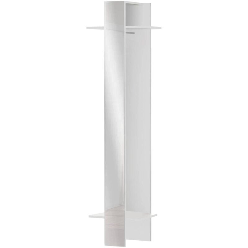 foto del prodotto mobile da ingresso violantino, armadietto multifunzione, appendiabiti da parete con specchio, 50x35h190 cm, bianco, con imballo rinforzato dmora