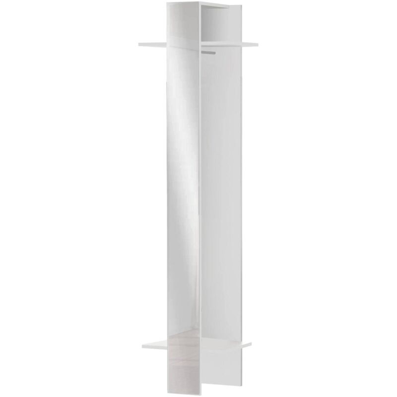 foto del prodotto mobile da ingresso violantino, armadietto multifunzione, appendiabiti da parete con specchio, 50x35h190 cm, bianco, con imballo rinforzato dmora