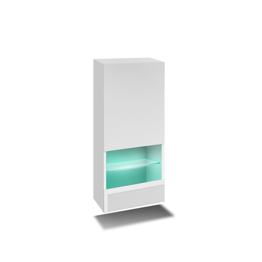 foto del prodotto mobile da salotto bianco collezione cepto 37x91cm, 1 porta, 2 ripiani, 2 nicchie.