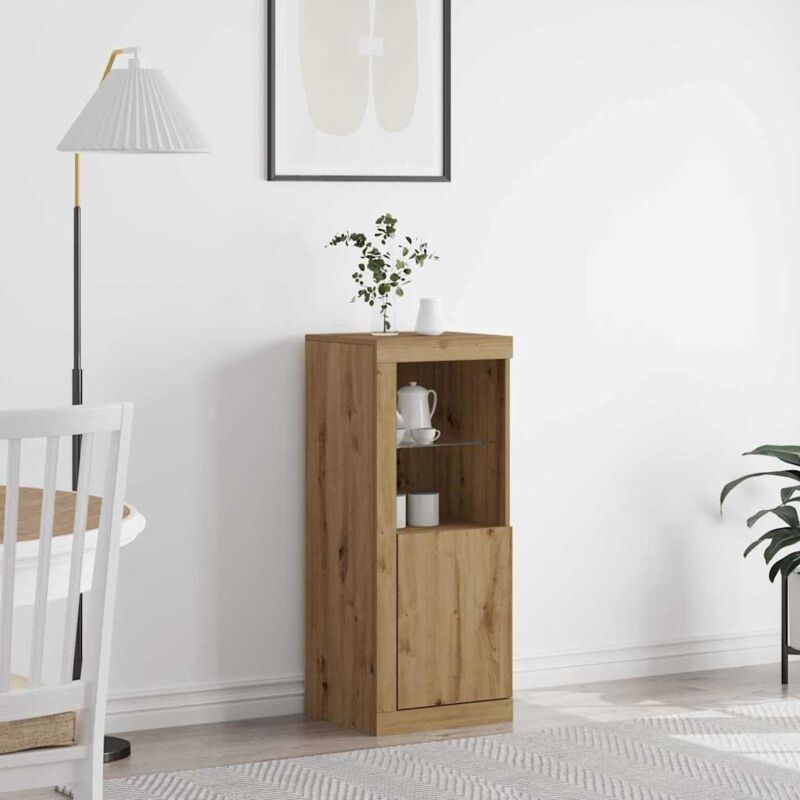 foto del prodotto mobile da salotto con luci led rovere artigianale 41x37x100 cm