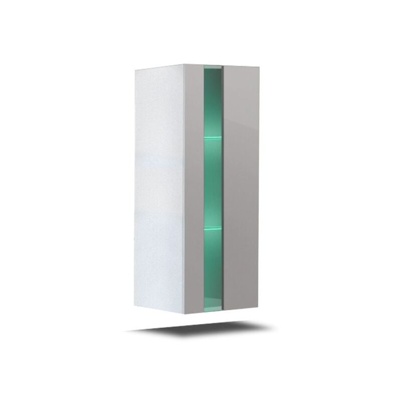 foto del prodotto mobile da soggiorno bianco collezione cepto 37x91cm, 1 porta con vetro, 2 scaffali.