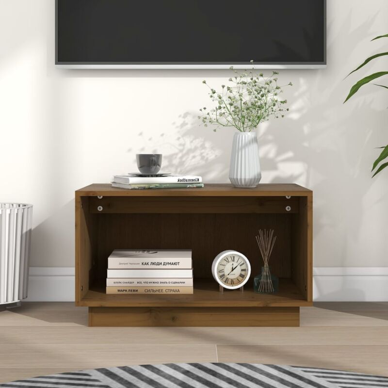 foto del prodotto mobile da tv con scomparto aperto design elegante 60x35x35cm vari colori colore marrone scuro