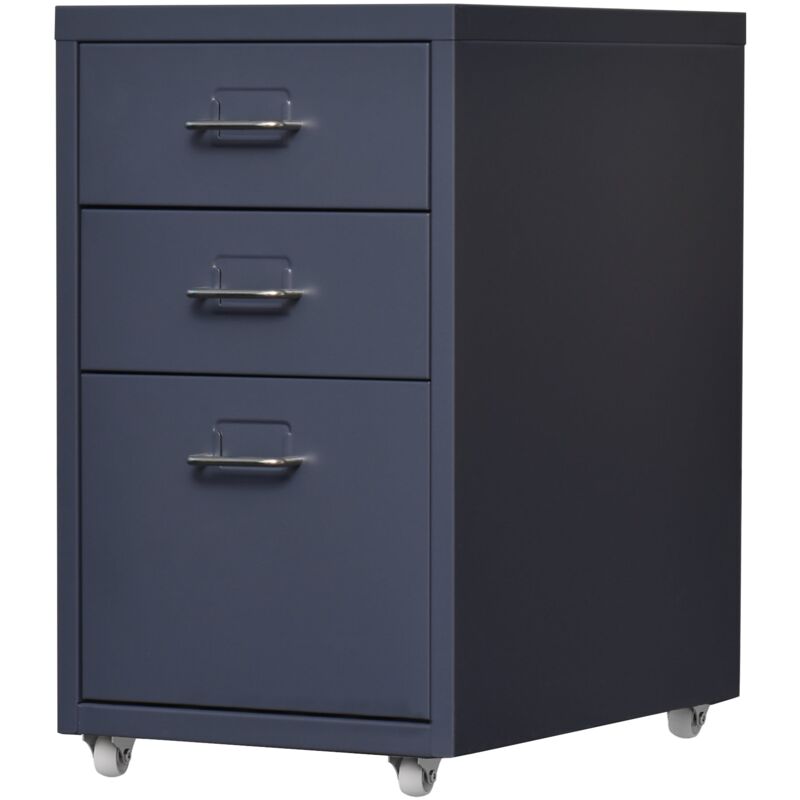 foto del prodotto mobile da ufficio per cartellette di documenti e forniture per ufficio su ruote in acciaio 48 x 28 x 41 cm grigio