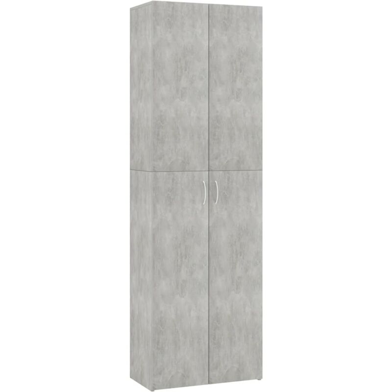 foto del prodotto mobile da ufficio per mobili da ufficio 5 ripiani con due ante color grigio cemento 60 x 32 x 190 cm legno multistrato grigio dec024465