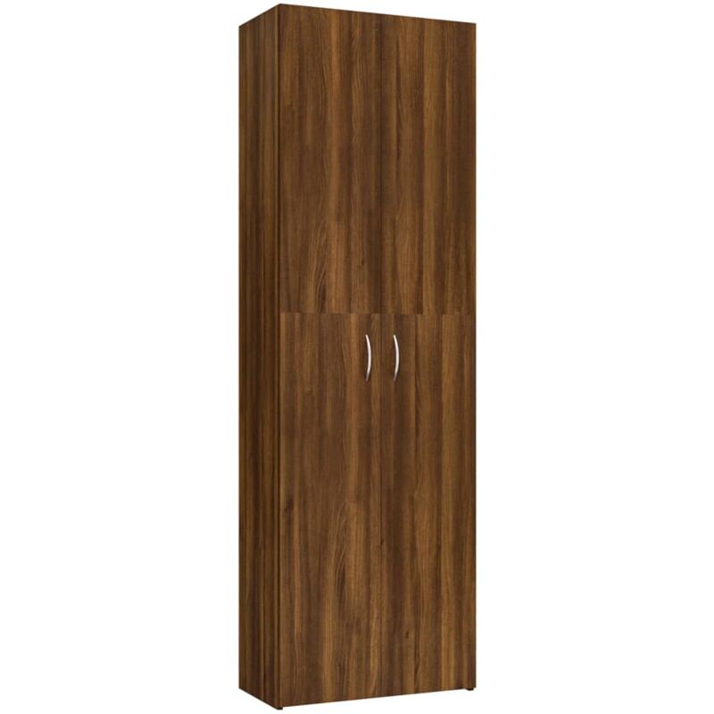 foto del prodotto mobile da ufficio per mobili da ufficio 5 scomparti con due ante color rovere marrone 60 x 32 x 190 cm in derivati del legno dec024463