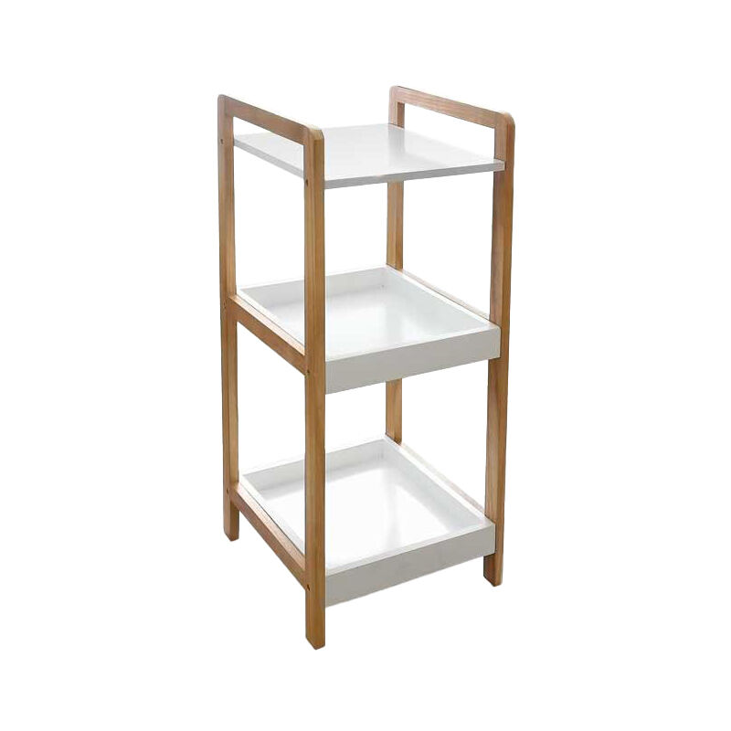 foto del prodotto mobile in legno con 3 mensole bianche 30x30x72 cm