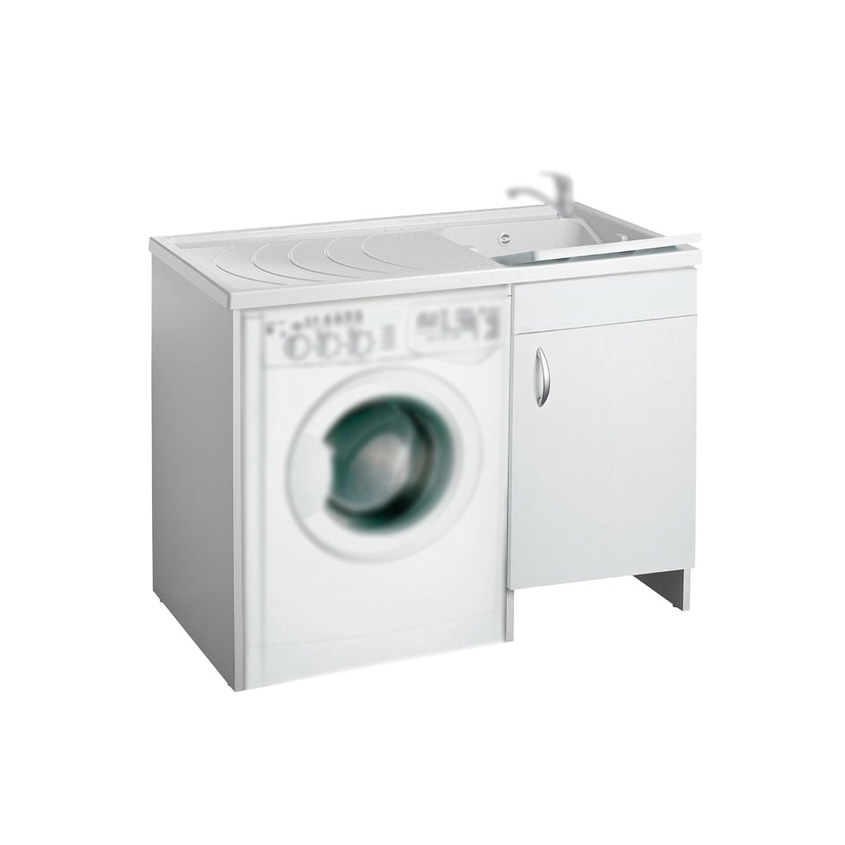 foto del prodotto mobile in legno con lavatoio coprilavatrice mod. idex - versione dx
