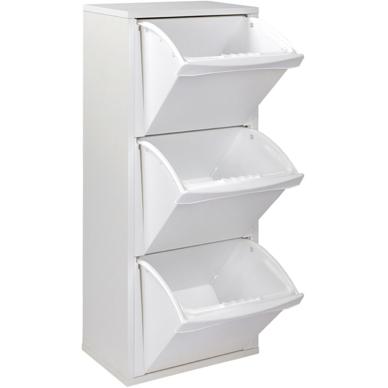 foto del prodotto mobile in legno per raccolta differenziata a 3 vani 40x101h cm bianco