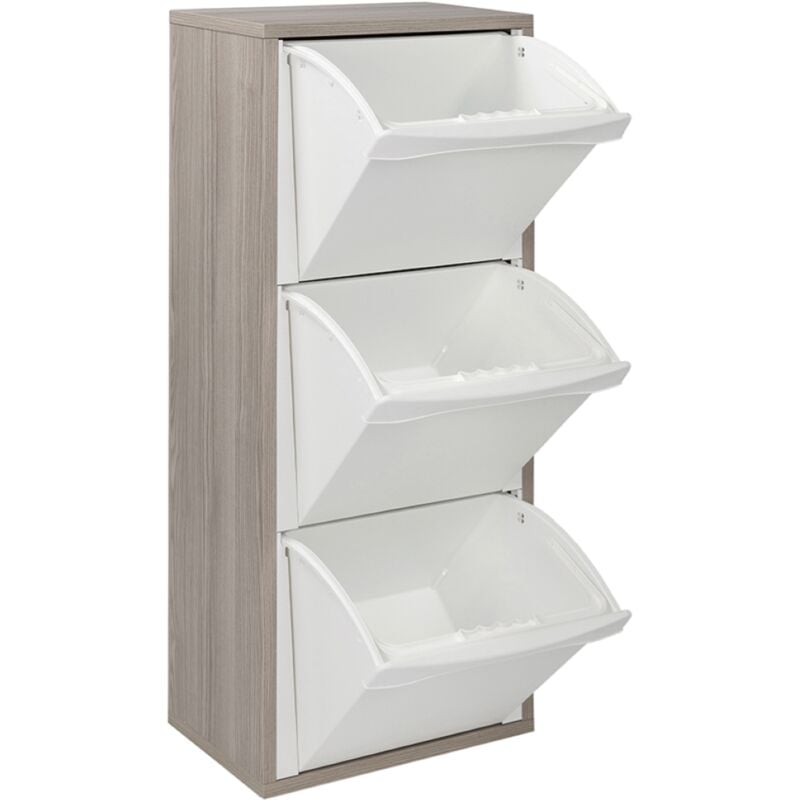 foto del prodotto mobile in legno per raccolta differenziata a 3 vani 40x101h cm larice grigio