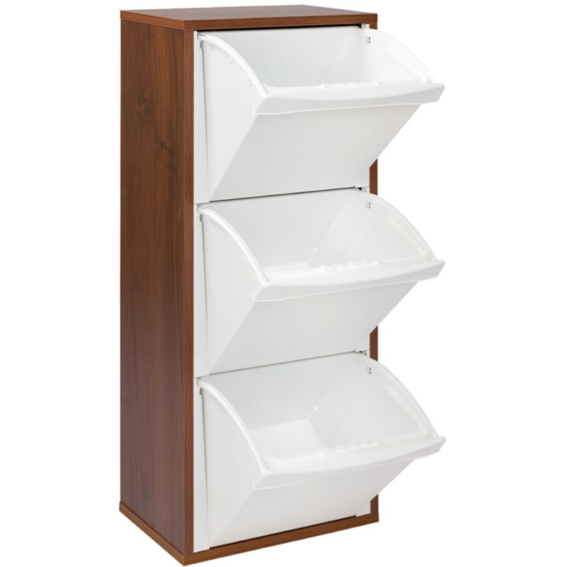 foto del prodotto mobile in legno per raccolta differenziata a 3 vani 40x101h cm noce