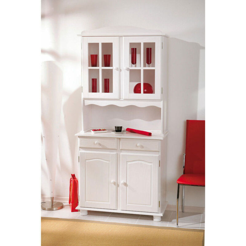foto del prodotto mobile in pino massiccio credenza valencia 2 ante 2 cassetti e 2 vetrine