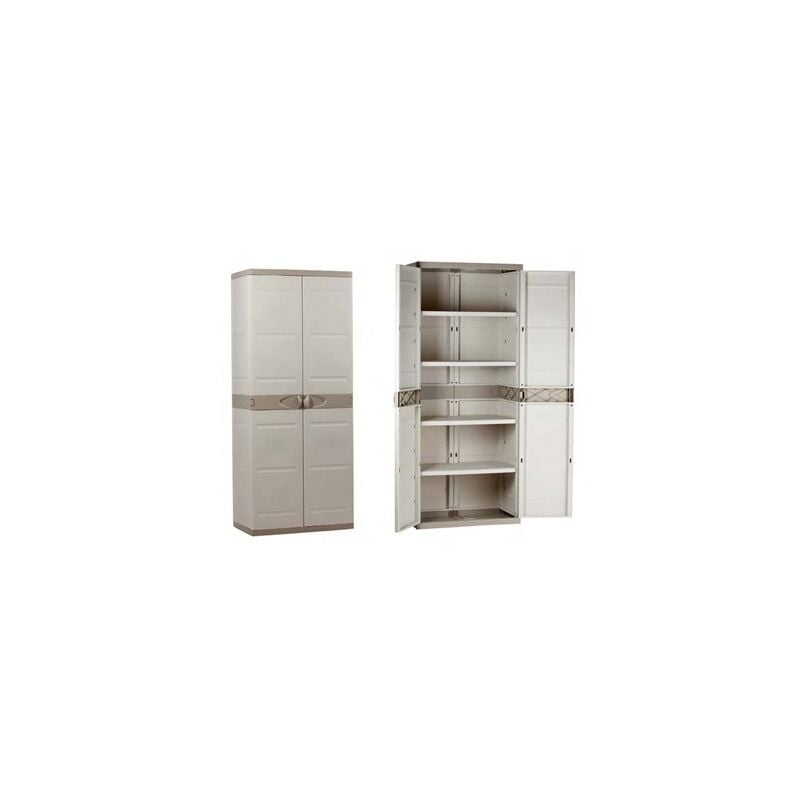 foto del prodotto mobile in plastica 4 ripiani 70x44x176 cm beige 9203