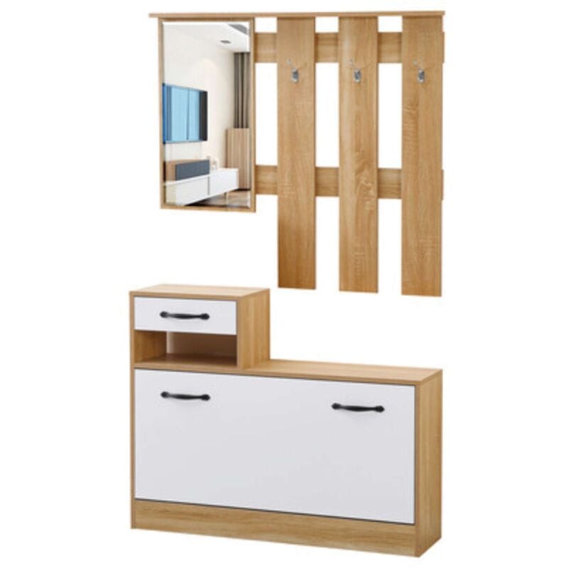 foto del prodotto mobile ingresso mod.rudolf bianco rovere cm.100x180