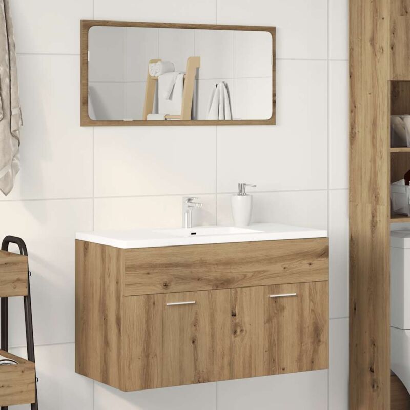 foto del prodotto mobile lavabo bagno artigianale 80x38,5x46 cm legno multistrato vidaxl