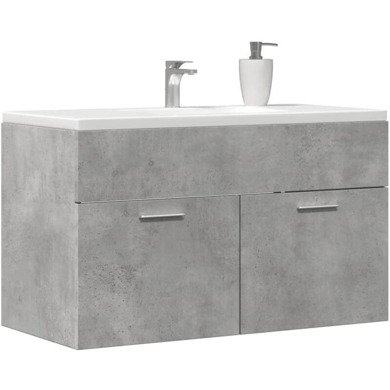 foto del prodotto mobile lavabo bagno grigio cemento 90x38,5x46 cm multistrato vidaxl