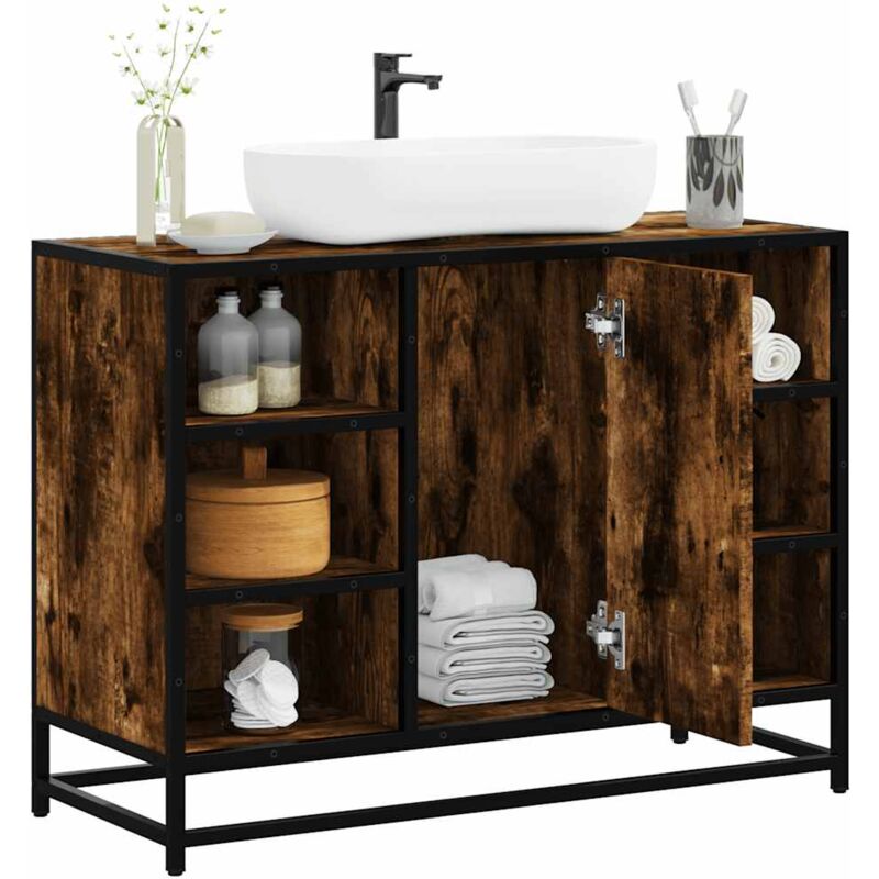 foto del prodotto mobile lavabo bagno rovere fumo 60x30x60 cm legno multistrato - vidaxl