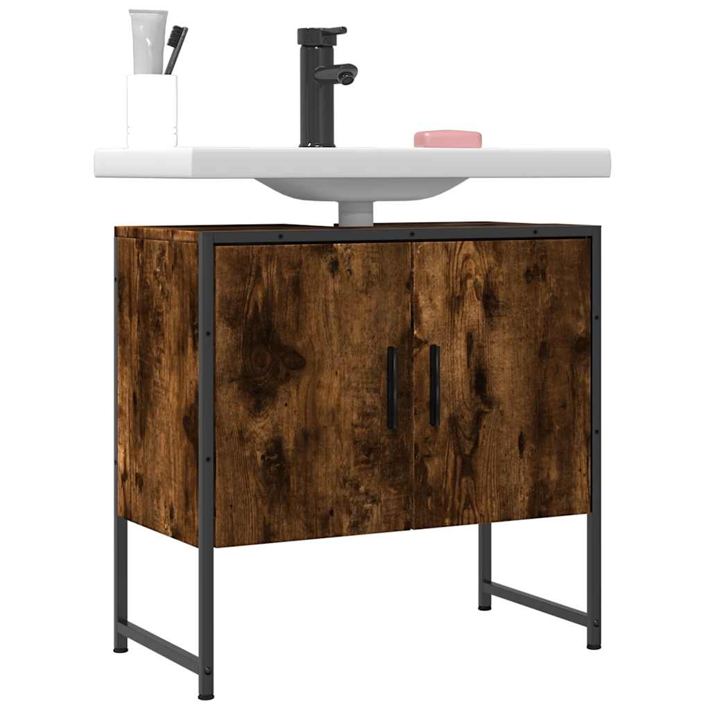 foto del prodotto mobile lavabo bagno rovere fumo 60x33x60 cm legno multistrato
