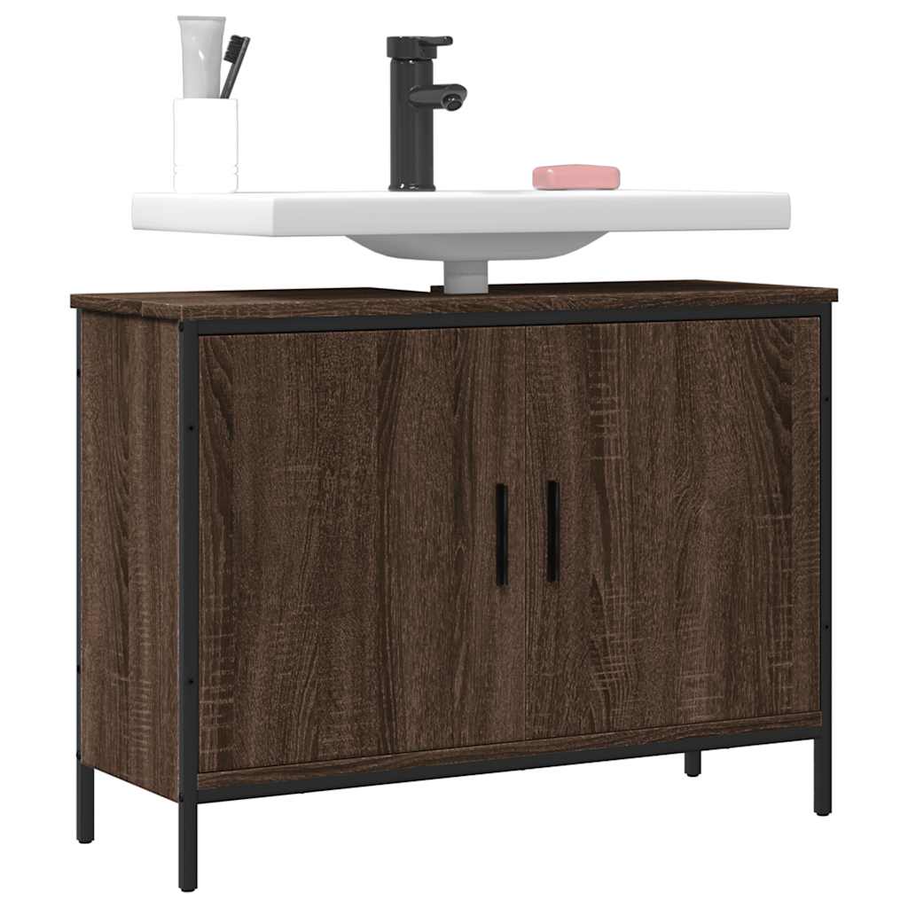 foto del prodotto mobile lavabo bagno rovere marrone 80x30x60cm legno multistratocod mxl 113008