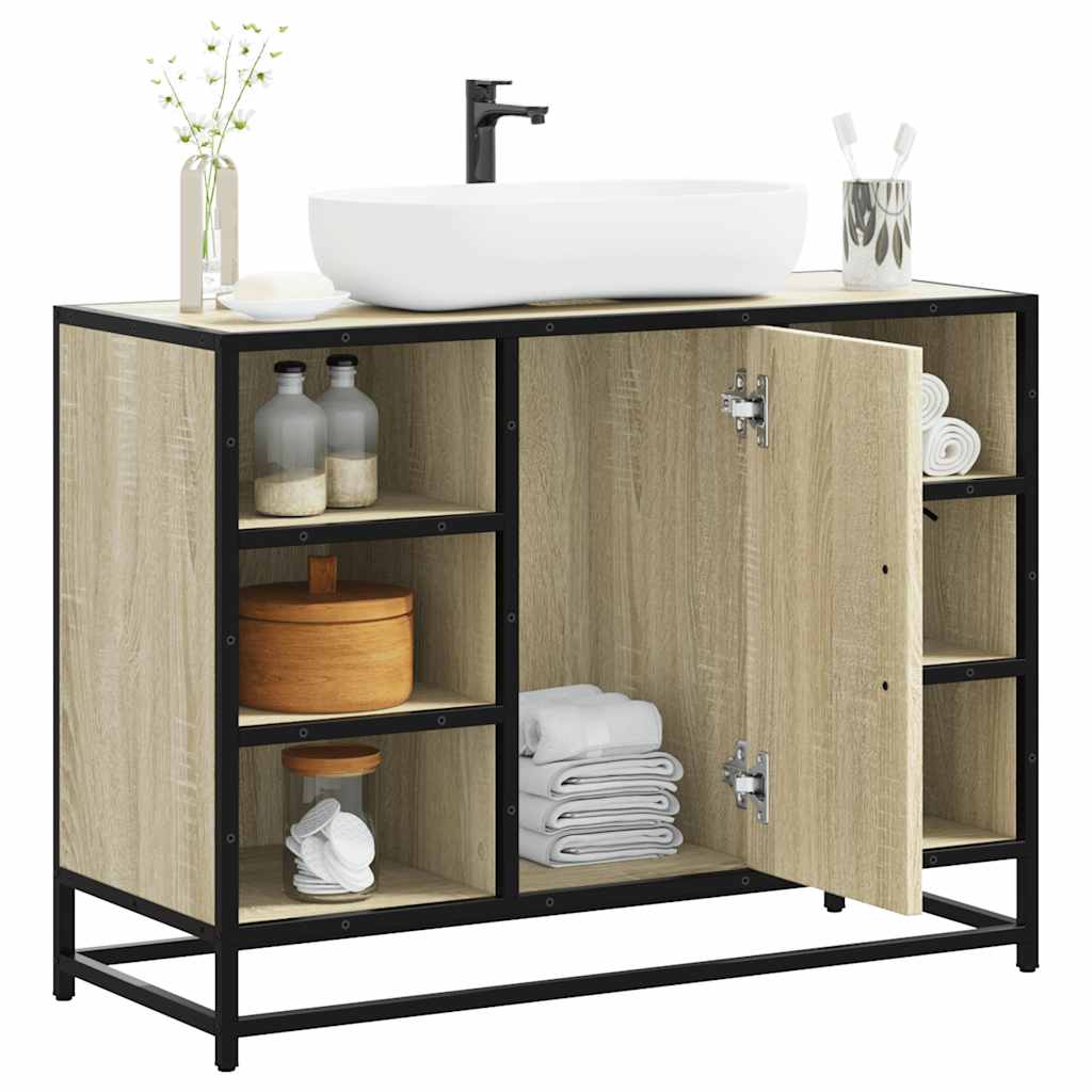 foto del prodotto mobile lavabo bagno rovere sonoma 60x30x60 cm legno multistrato