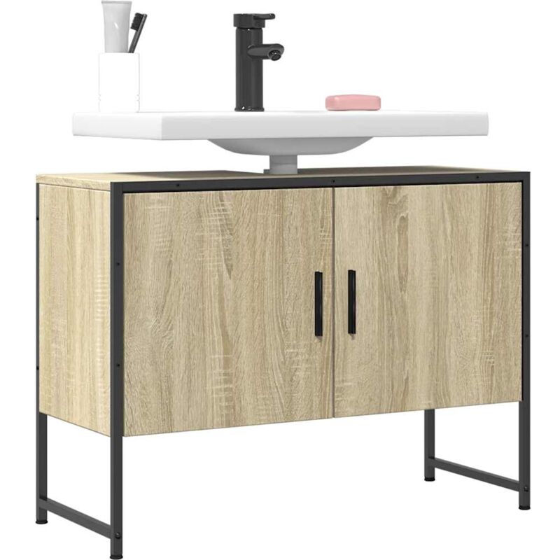 foto del prodotto mobile lavabo bagno rovere sonoma 60x30x60 cm legno multistrato vidaxl