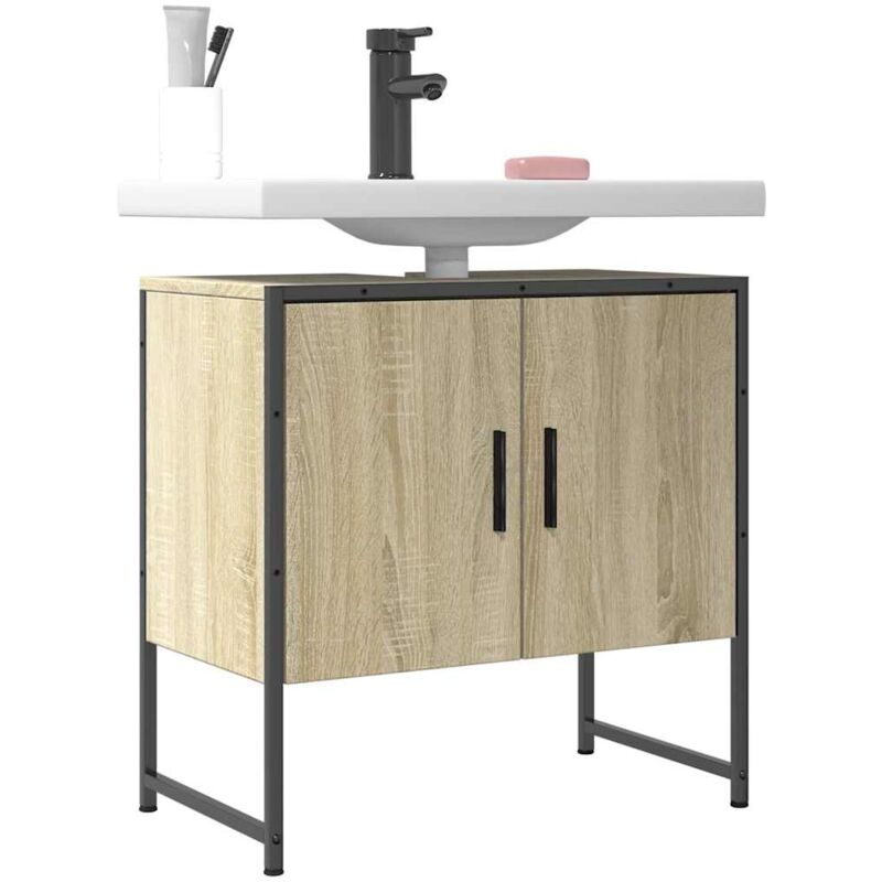 foto del prodotto mobile lavabo bagno rovere sonoma 60x33x60 cm legno multistrato - vidaxl
