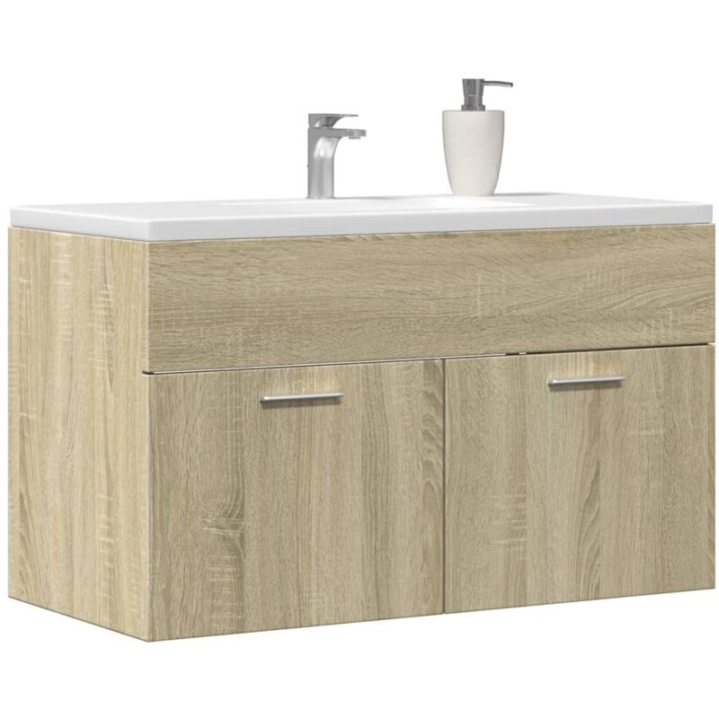 foto del prodotto mobile lavabo bagno rovere sonoma 90x38,5x46 cm multistrato vidaxl