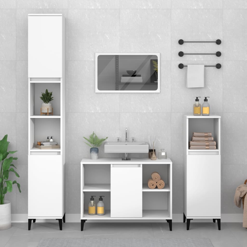 foto del prodotto mobile lavabo bianco 80x33x60 cm in legno multistratocod mxl 126269