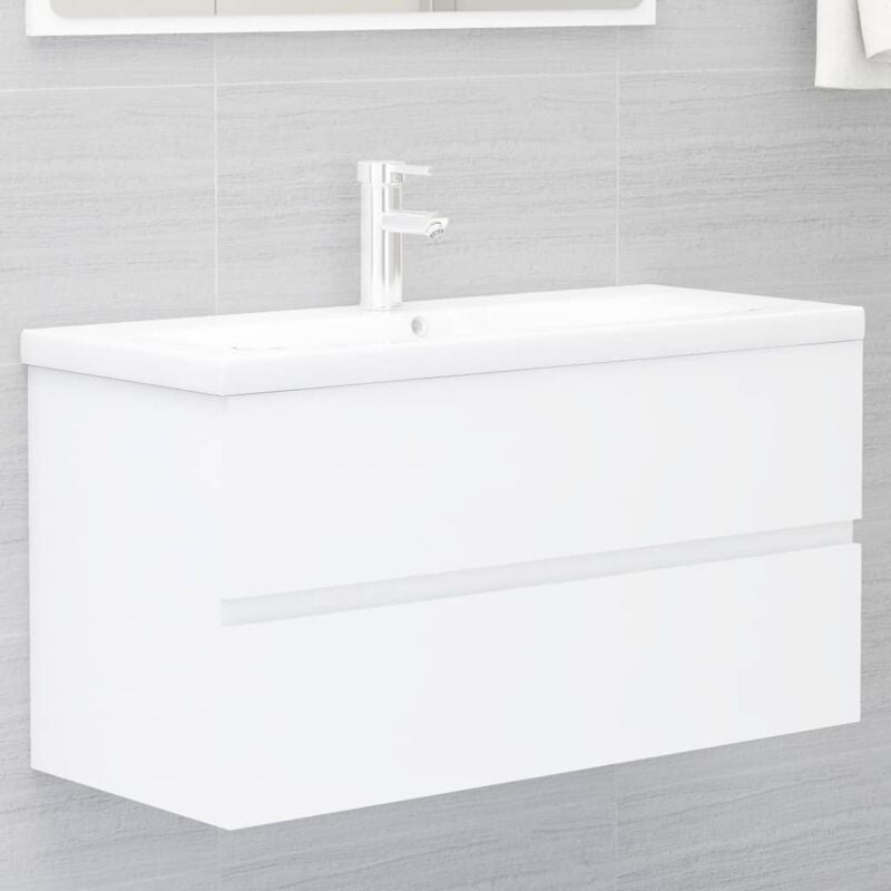 foto del prodotto mobile lavabo bianco 90x38,5x45 cm in legno multistrato vidaxl