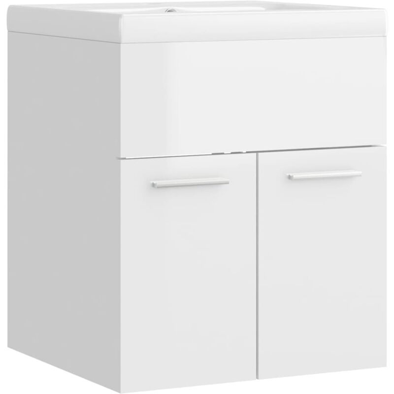 foto del prodotto mobile lavabo con lavabo integrato 41 x 38,5 x 46 cm in truciolare bianco lucido 02 0006443
