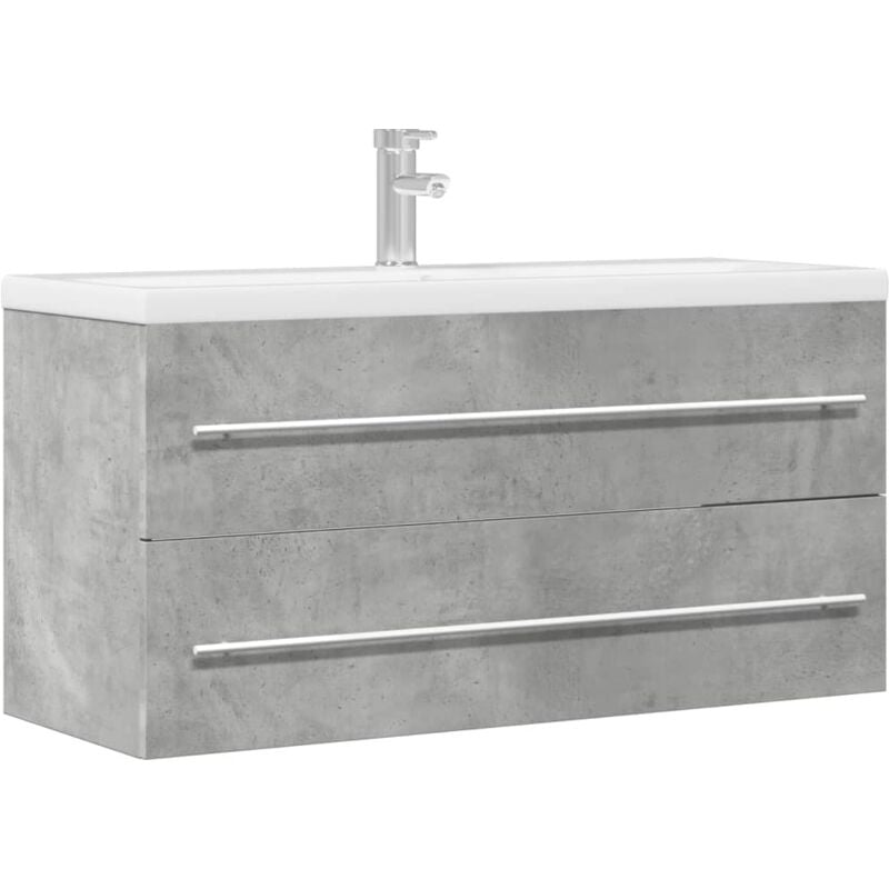 foto del prodotto mobile lavabo grigio cemento 100x38,5x48cm in legno multistrato vidaxl