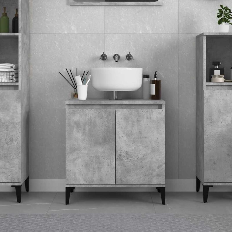foto del prodotto mobile lavabo grigio cemento 58x33x60 cm in legno multistrato vidaxl