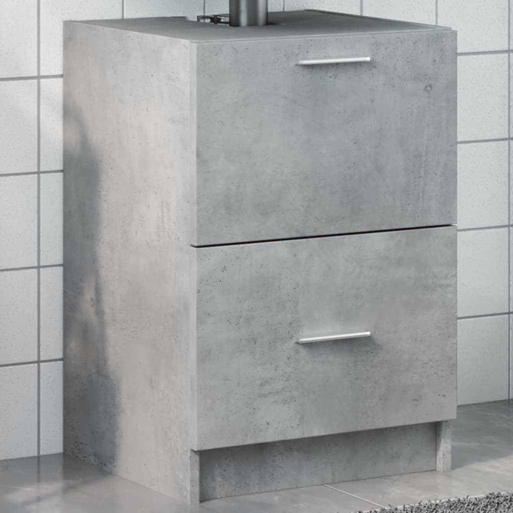 foto del prodotto mobile lavabo grigio cemento 80x33x60 cm in legno multistrato