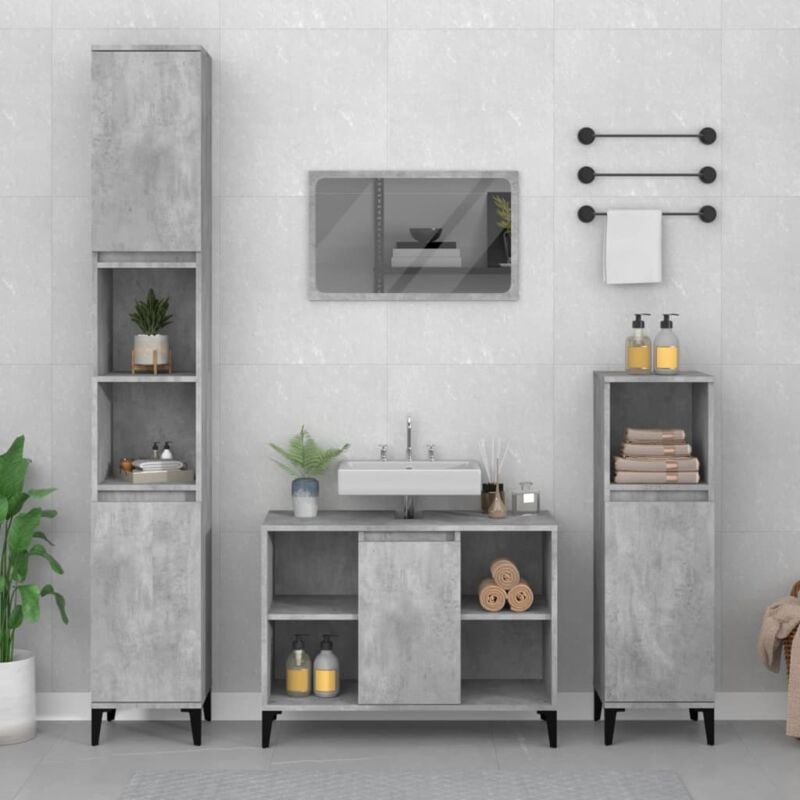 foto del prodotto mobile lavabo grigio cemento 80x33x60 cm in legno multistrato vidaxl