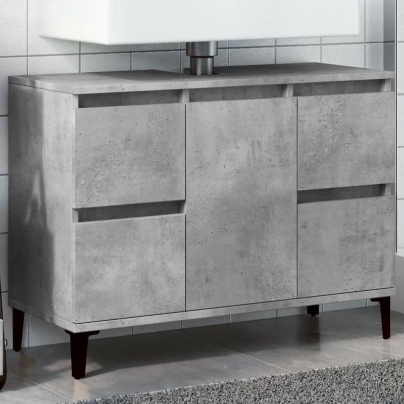 foto del prodotto mobile lavabo grigio cemento 80x33x60 cm in legno multistrato vidaxl
