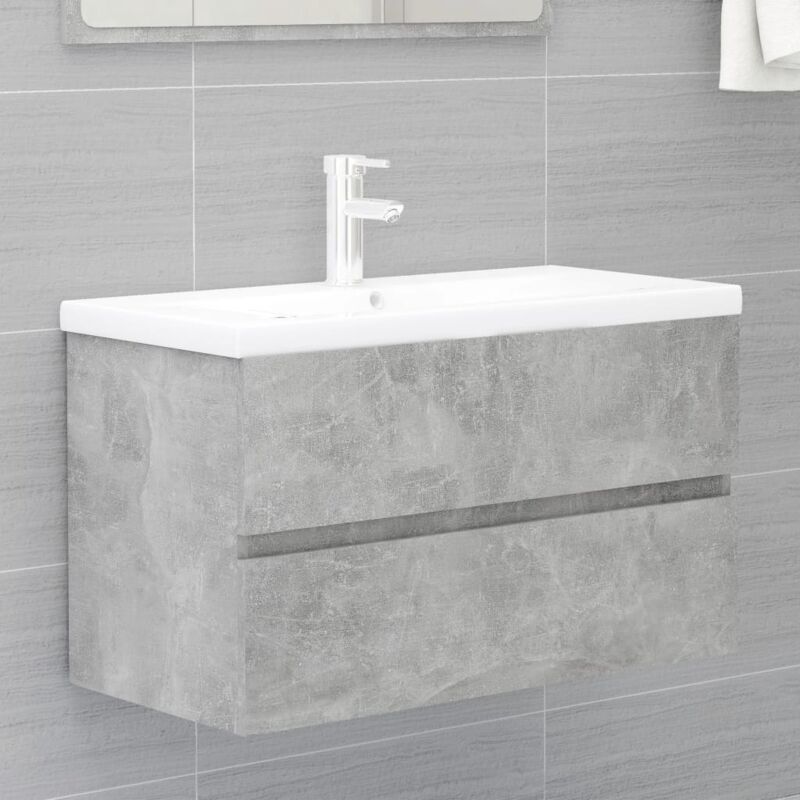 foto del prodotto mobile lavabo grigio cemento 80x38,5x45 cm in legno multistrato vidaxl