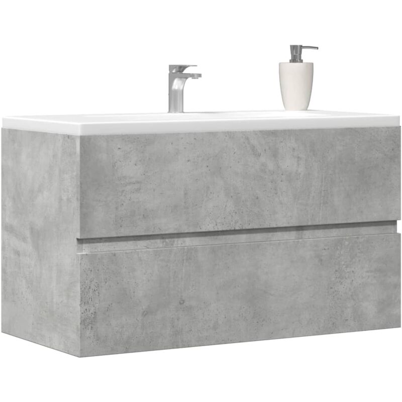 foto del prodotto mobile lavabo grigio cemento 90x38,5x45 cm in legno multistrato vidaxl
